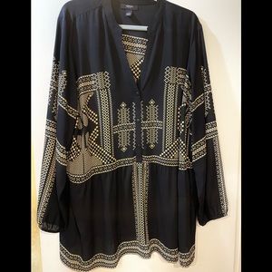 Alfani Unique Black print blouse
